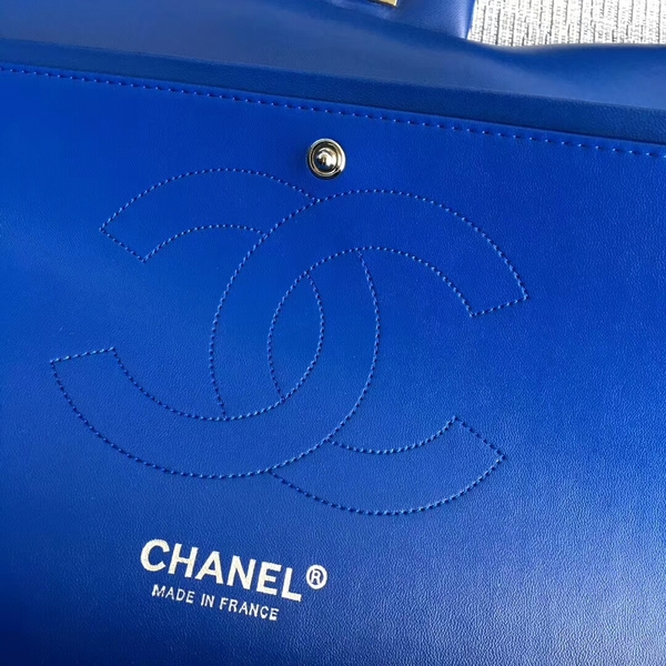 Chanel Flap Shoulder Bags Blue Original Lambskin Leather CF1113 Silver Chanel Flap Shoulder Bags Blue Original Lambskin Leather CF1113 Silver