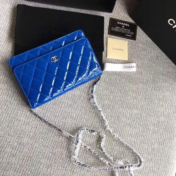 Chanel WOC Flap Bag Patent Leather A33814C Blue Chanel WOC Flap Bag Patent Leather A33814C Blue