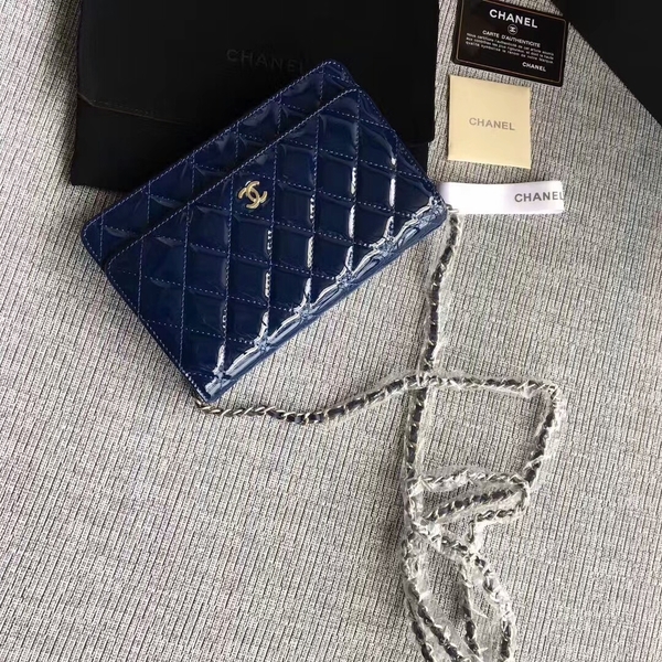 Chanel WOC Flap Bag Patent Leather A33814C Dark Blue Chanel WOC Flap Bag Patent Leather A33814C Dark Blue