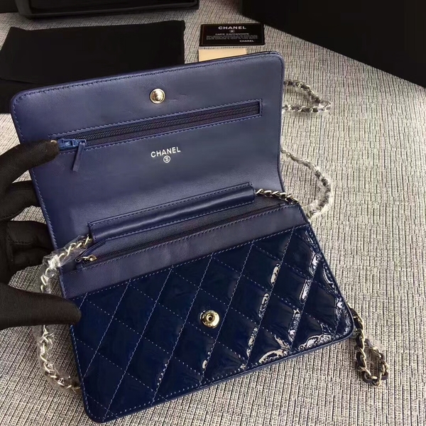 Chanel WOC Flap Bag Patent Leather A33814C Dark Blue Chanel WOC Flap Bag Patent Leather A33814C Dark Blue