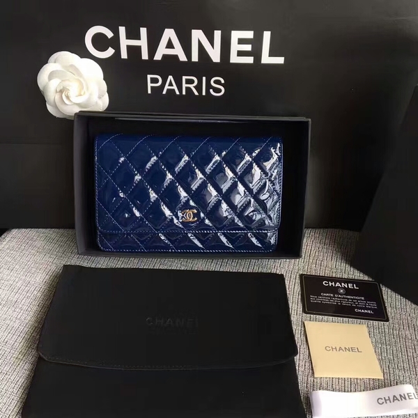 Chanel WOC Flap Bag Patent Leather A33814C Dark Blue Chanel WOC Flap Bag Patent Leather A33814C Dark Blue