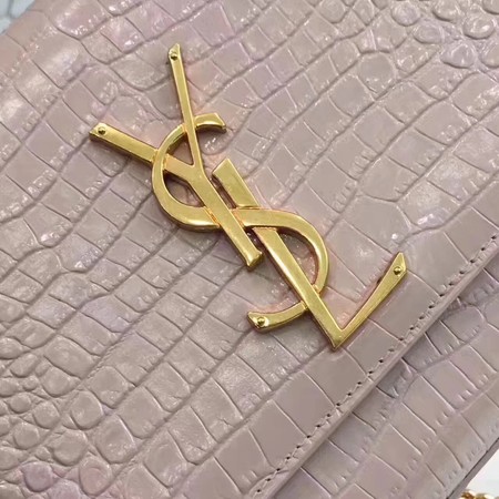 Saint Laurent mini Croco Leather Cross-body Shoulder Bag Y2811 Pink Saint Laurent mini Croco Leather Cross-body Shoulder Bag Y2811 Pink