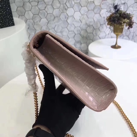 Saint Laurent mini Croco Leather Cross-body Shoulder Bag Y2811 Pink Saint Laurent mini Croco Leather Cross-body Shoulder Bag Y2811 Pink