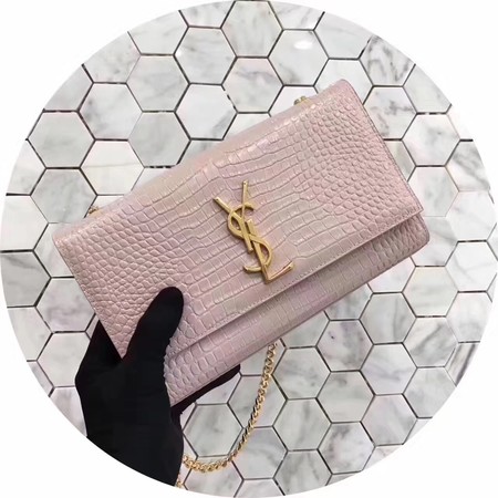 Saint Laurent mini Croco Leather Cross-body Shoulder Bag Y2811 Pink Saint Laurent mini Croco Leather Cross-body Shoulder Bag Y2811 Pink