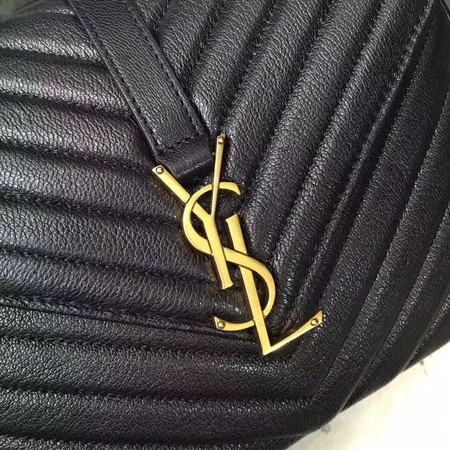 YSL Classic Monogramme Black Leather Flap Bag Y392737 Gold YSL Classic Monogramme Black Leather Flap Bag Y392737 Gold