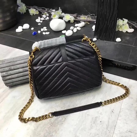 YSL Classic Monogramme Black Leather Flap Bag Y392737 Gold YSL Classic Monogramme Black Leather Flap Bag Y392737 Gold