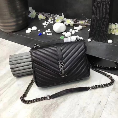 YSL Classic Monogramme Black Leather Flap Bag Y392737 Silver YSL Classic Monogramme Black Leather Flap Bag Y392737 Silver