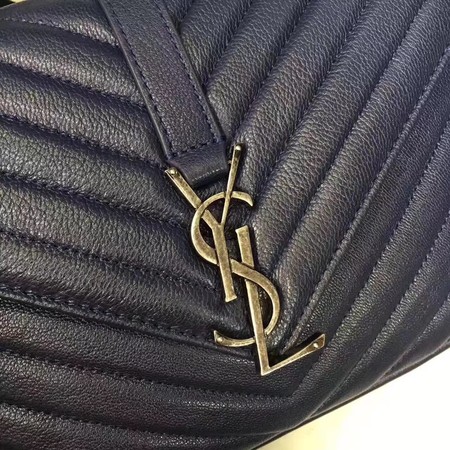 YSL Classic Monogramme Blue Leather Flap Bag Y392737 Silver YSL Classic Monogramme Blue Leather Flap Bag Y392737 Silver