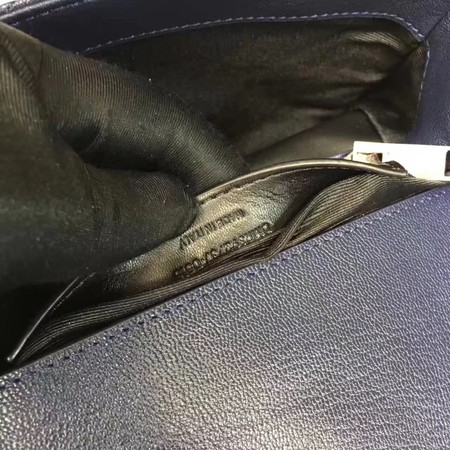 YSL Classic Monogramme Blue Leather Flap Bag Y392737 Silver YSL Classic Monogramme Blue Leather Flap Bag Y392737 Silver