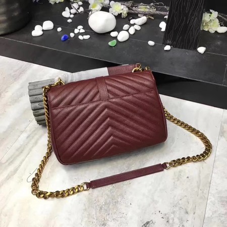 YSL Classic Monogramme Red Leather Flap Bag Y392737 Gold YSL Classic Monogramme Red Leather Flap Bag Y392737 Gold