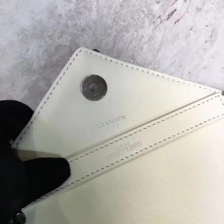 YSL Classic Monogramme White Leather Flap Bag Y392737 Silver YSL Classic Monogramme White Leather Flap Bag Y392737 Silver