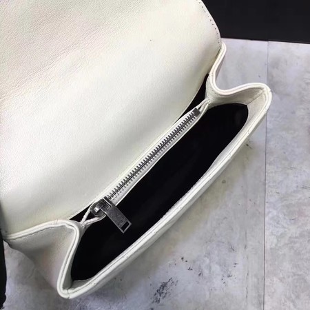 YSL Classic Monogramme White Leather Flap Bag Y392737 Silver YSL Classic Monogramme White Leather Flap Bag Y392737 Silver