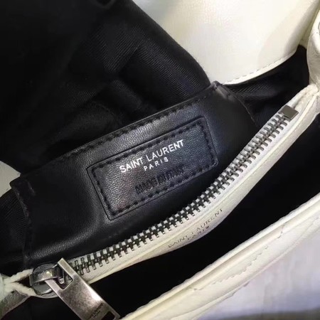 YSL Classic Monogramme White Leather Flap Bag Y392737 Silver YSL Classic Monogramme White Leather Flap Bag Y392737 Silver