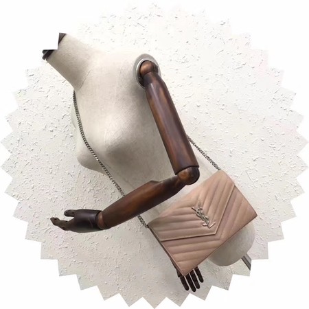 YSL WOC Classic Monogramme Flap Bag Cannage Pattern Y1003 Apricot YSL WOC Classic Monogramme Flap Bag Cannage Pattern Y1003 Apricot