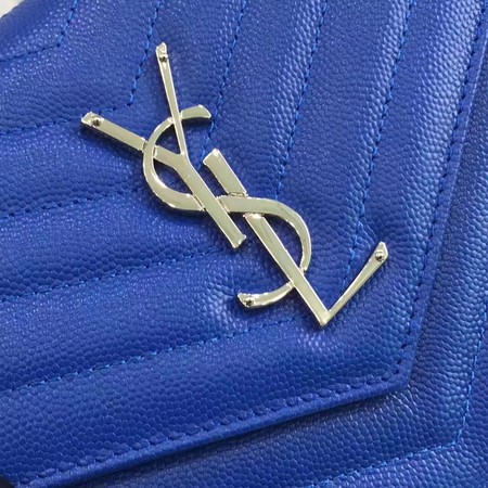 YSL WOC Classic Monogramme Flap Bag Cannage Pattern Y1003 Blue YSL WOC Classic Monogramme Flap Bag Cannage Pattern Y1003 Blue