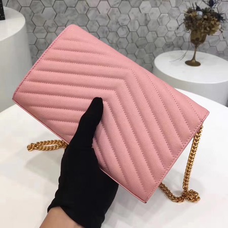 YSL WOC Classic Monogramme Flap Bag Cannage Pattern Y1003 Pink YSL WOC Classic Monogramme Flap Bag Cannage Pattern Y1003 Pink