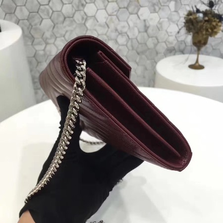 YSL WOC Classic Monogramme Flap Bag Cannage Pattern Y1003 Wine YSL WOC Classic Monogramme Flap Bag Cannage Pattern Y1003 Wine