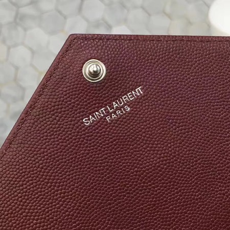 YSL WOC Classic Monogramme Flap Bag Cannage Pattern Y1003 Wine YSL WOC Classic Monogramme Flap Bag Cannage Pattern Y1003 Wine