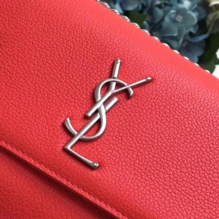 Yves Saint Laurent Leather Cross-body Shoulder Bag Y8004 Red Yves Saint Laurent Leather Cross-body Shoulder Bag Y8004 Red