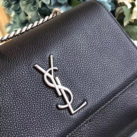 Yves Saint Laurent Leather Cross-body Shoulder Bag Y8005 Black Yves Saint Laurent Leather Cross-body Shoulder Bag Y8005 Black