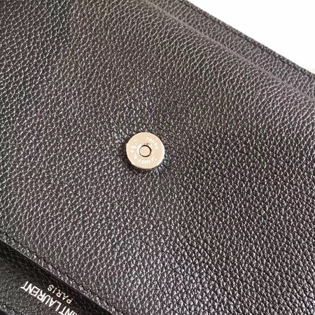 Yves Saint Laurent Leather Cross-body Shoulder Bag Y8005 Black Yves Saint Laurent Leather Cross-body Shoulder Bag Y8005 Black