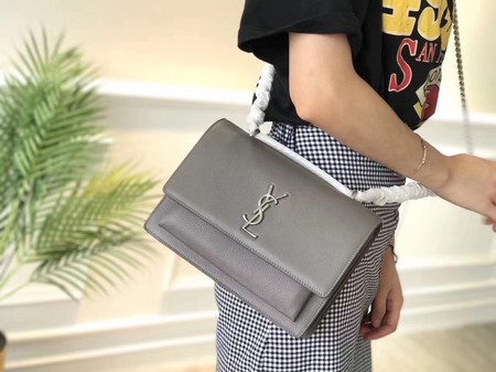 Yves Saint Laurent Leather Cross-body Shoulder Bag Y8005 Grey Yves Saint Laurent Leather Cross-body Shoulder Bag Y8005 Grey