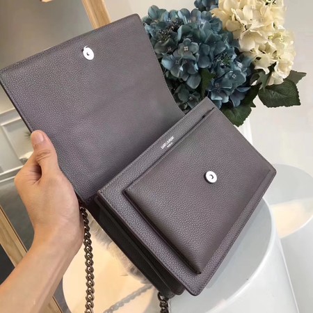 Yves Saint Laurent Leather Cross-body Shoulder Bag Y8005 Grey Yves Saint Laurent Leather Cross-body Shoulder Bag Y8005 Grey