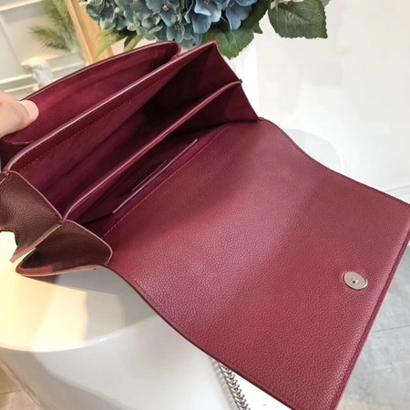 Yves Saint Laurent Leather Cross-body Shoulder Bag Y8005 Wine Yves Saint Laurent Leather Cross-body Shoulder Bag Y8005 Wine