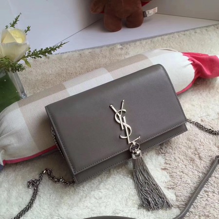 Yves Saint Laurent Leather Cross-body Shoulder Bag Y8011 Grey Yves Saint Laurent Leather Cross-body Shoulder Bag Y8011 Grey