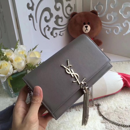 Yves Saint Laurent Leather Cross-body Shoulder Bag Y8011 Grey Yves Saint Laurent Leather Cross-body Shoulder Bag Y8011 Grey