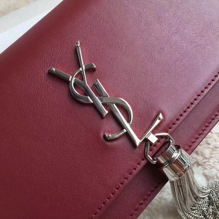 Yves Saint Laurent Leather Cross-body Shoulder Bag Y8011 Wine Yves Saint Laurent Leather Cross-body Shoulder Bag Y8011 Wine