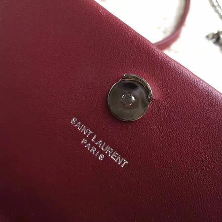 Yves Saint Laurent Leather Cross-body Shoulder Bag Y8011 Wine Yves Saint Laurent Leather Cross-body Shoulder Bag Y8011 Wine