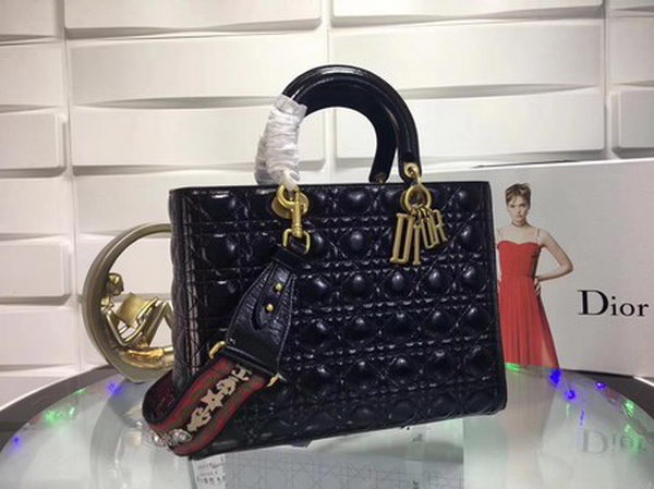 Dior Cannage Lady Bag Original Leather CD0584 Black