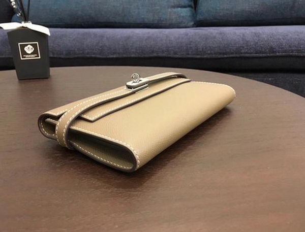 Hermes Kelly Epsom Leather Wallet H4086 Grey Hermes Kelly Epsom Leather Wallet H4086 Grey