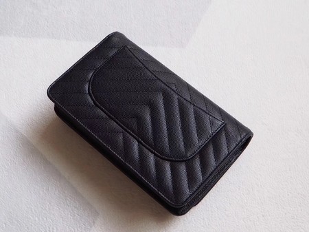 Chanel V mini Flap Bag Black Chevron Cannage Pattern A33814V Silver Chanel V mini Flap Bag Black Chevron Cannage Pattern A33814V Silver