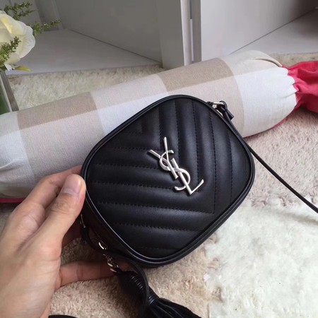 Yves Saint Laurent Monogram Leather Bag Y5804 Black Yves Saint Laurent Monogram Leather Bag Y5804 Black