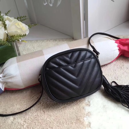 Yves Saint Laurent Monogram Leather Bag Y5804 Black Yves Saint Laurent Monogram Leather Bag Y5804 Black