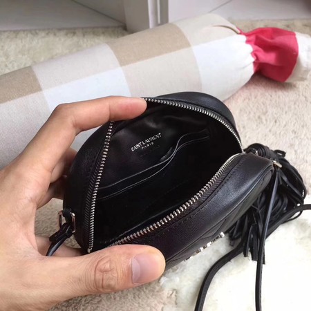 Yves Saint Laurent Monogram Leather Bag Y5804 Black Yves Saint Laurent Monogram Leather Bag Y5804 Black