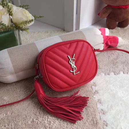 Yves Saint Laurent Monogram Leather Bag Y5804 Red Yves Saint Laurent Monogram Leather Bag Y5804 Red