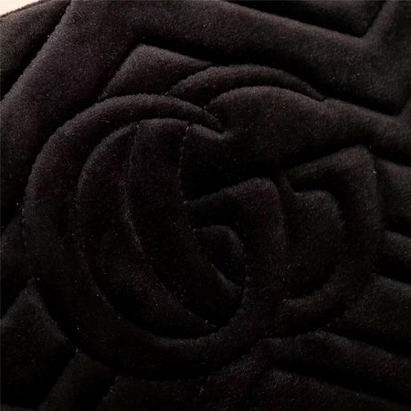 Gucci GG Marmont Matelasse Velvet Shoulder Bag 447632 Black