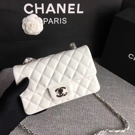 Chanel Classic Flap mini Bag Original Leather A1117 White Chanel Classic Flap mini Bag Original Leather A1117 White
