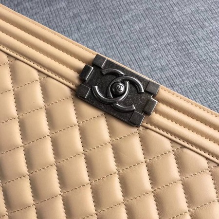 Boy Chanel Flap Bags Original Sheepskin Leather A67088 Apricot