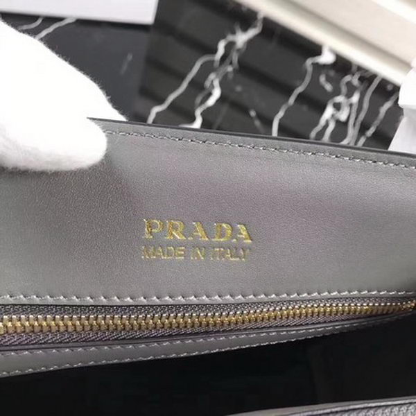 Prada Bibliotheque Medium Saffiano Top-Handle Tote Bag 1BG088 Grey Prada Bibliotheque Medium Saffiano Top-Handle Tote Bag 1BG088 Grey