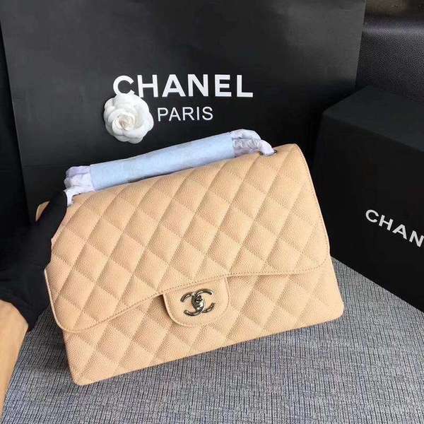 Chanel Flap Shoulder Bags Camel Original Calfskin Leather CF1113 Silver Chanel Flap Shoulder Bags Camel Original Calfskin Leather CF1113 Silver