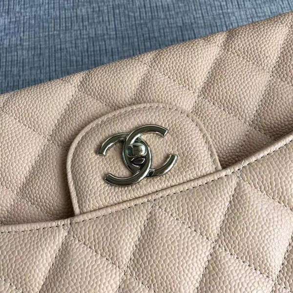 Chanel Flap Shoulder Bags Camel Original Calfskin Leather CF1113 Silver Chanel Flap Shoulder Bags Camel Original Calfskin Leather CF1113 Silver