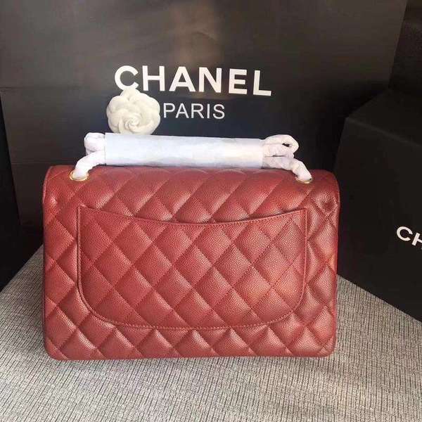 Chanel Flap Shoulder Bags Marroon Original Calfskin Leather CF1113 Gold Chanel Flap Shoulder Bags Marroon Original Calfskin Leather CF1113 Gold