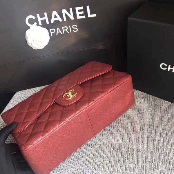 Chanel Flap Shoulder Bags Marroon Original Calfskin Leather CF1113 Gold Chanel Flap Shoulder Bags Marroon Original Calfskin Leather CF1113 Gold