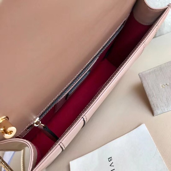 BVLGARI Serpenti Forever leather shoulder bag 3749 light pink