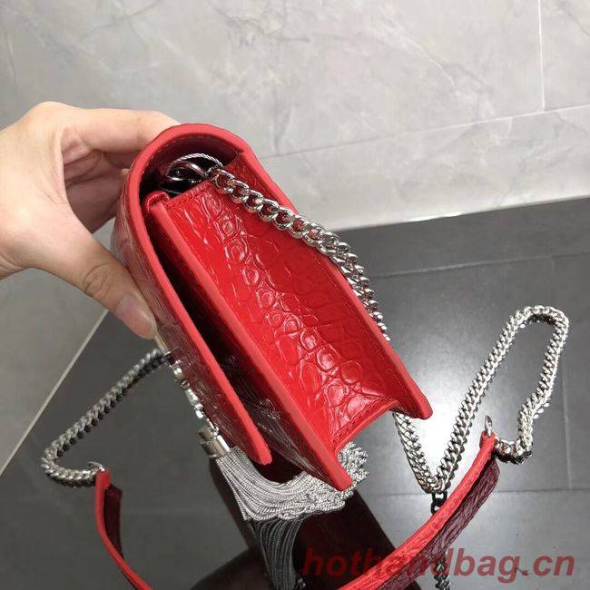 SAINT LAURENT Kate crocodile-embossed leather cross-body bag 452159 red SAINT LAURENT Kate crocodile-embossed leather cross-body bag 452159 red