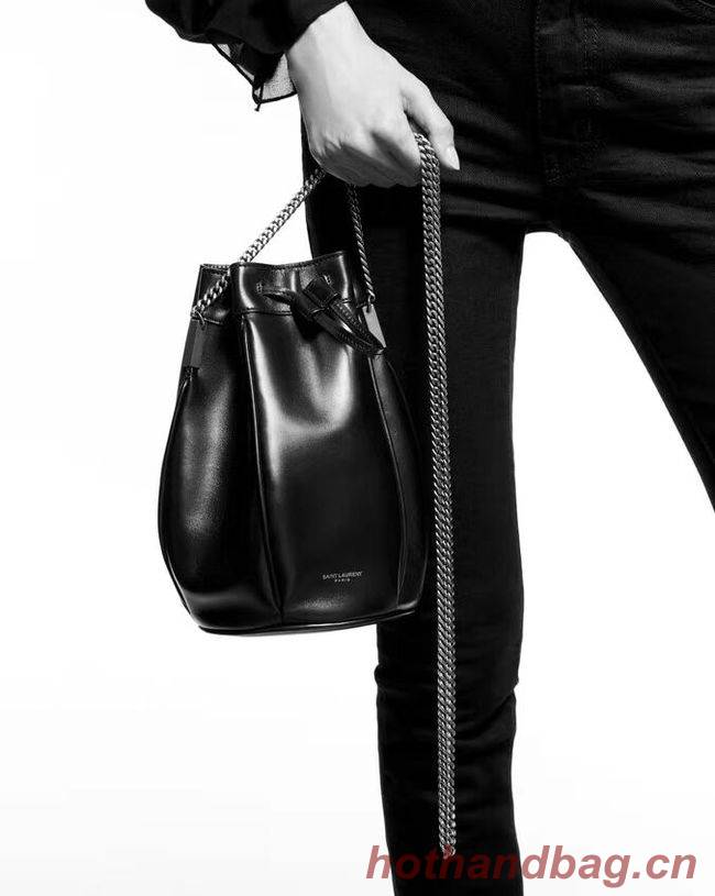 SAINT LAURENT Teddy leather bucket bag Y550168 black SAINT LAURENT Teddy leather bucket bag Y550168 black